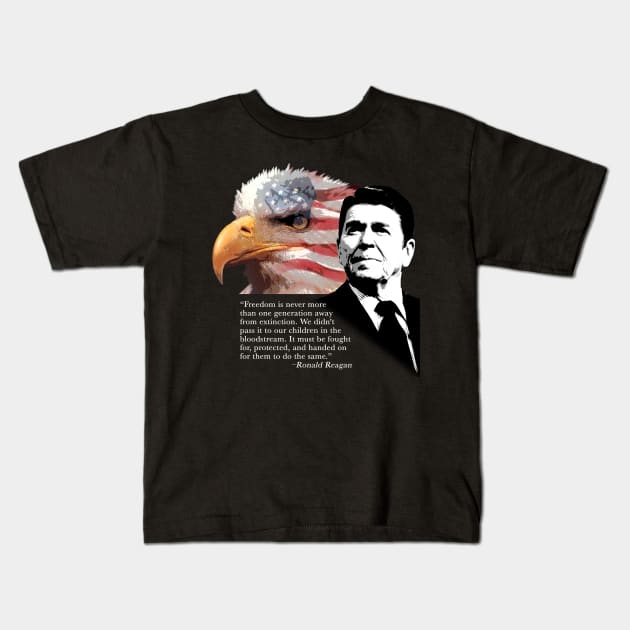 Ronald Reagan Quote 3 Kids T-Shirt by EJTees